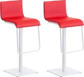 Clp Limon Set van 2 barkrukken - Kunstleer - Rood - Wit
