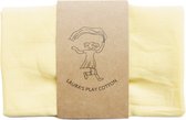 Laura’s Play Cotton - Speeldoek - Lichtgeel - 50 x 50 cm - Jongleersjaaltje - Jongleerdoekje - Speelzijde - Organisch Katoen