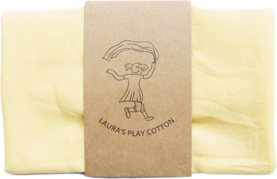 Laura's Play Cotton - Tissu de jeu - Jaune clair - 50 x 50 cm - Écharpe de jonglage - Tissu de jonglage - Soie de jeu - Katoen biologique