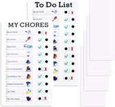 Memo Checklist Board 2 stuks To Do List Checklist Board voor kinderen en volwassenen, My Chores Chart Memo plastic borden met 4 draagbaar papier voor thuis, reizen, leerplanning, tijdschema, herinnering