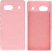 Hoesje Geschikt voor Google Pixel 7A - Fashion Telefoonhoesje Backcover - Siliconen Hoesje - Roze