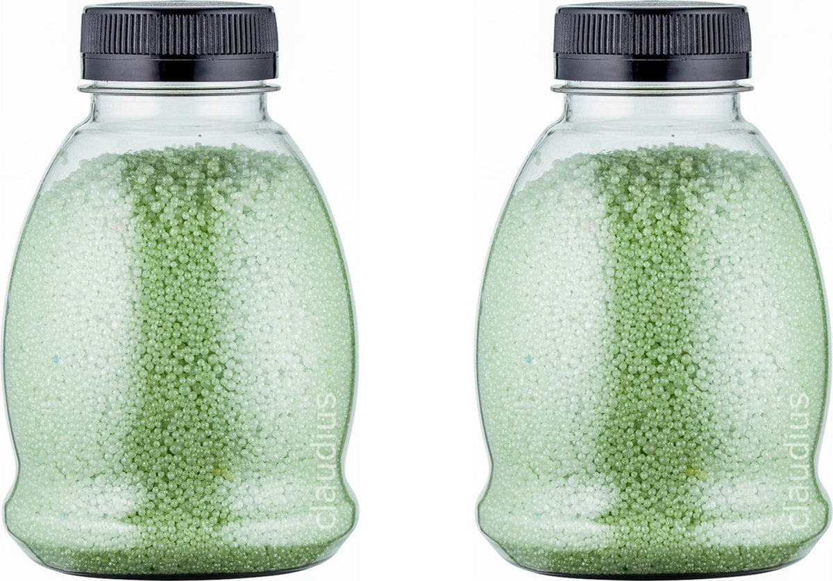 Goedkoopste Badkaviaar Eucalyptus - 225 gram - Fles met zwarte dop - set van 2 stuks - bad parels voor in bad