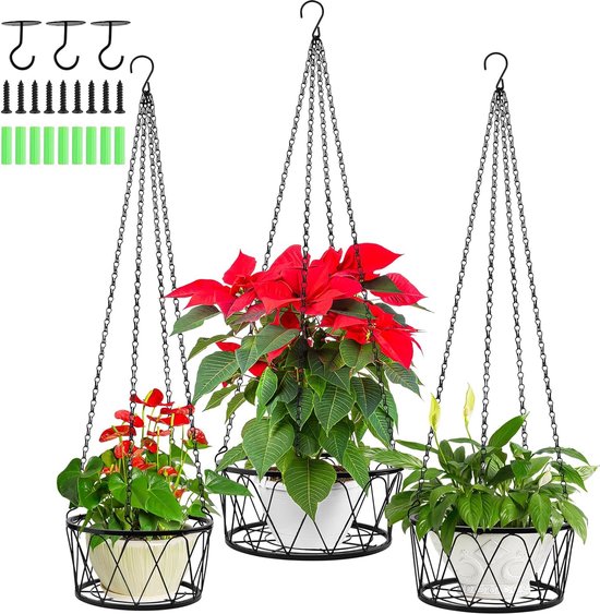 Idea-station MATA Bloempot Set 3x – 14,5 Cm, 1,8 Liter, Wit, Onbreekbaar Plastic Voor Binnen En Buiten
