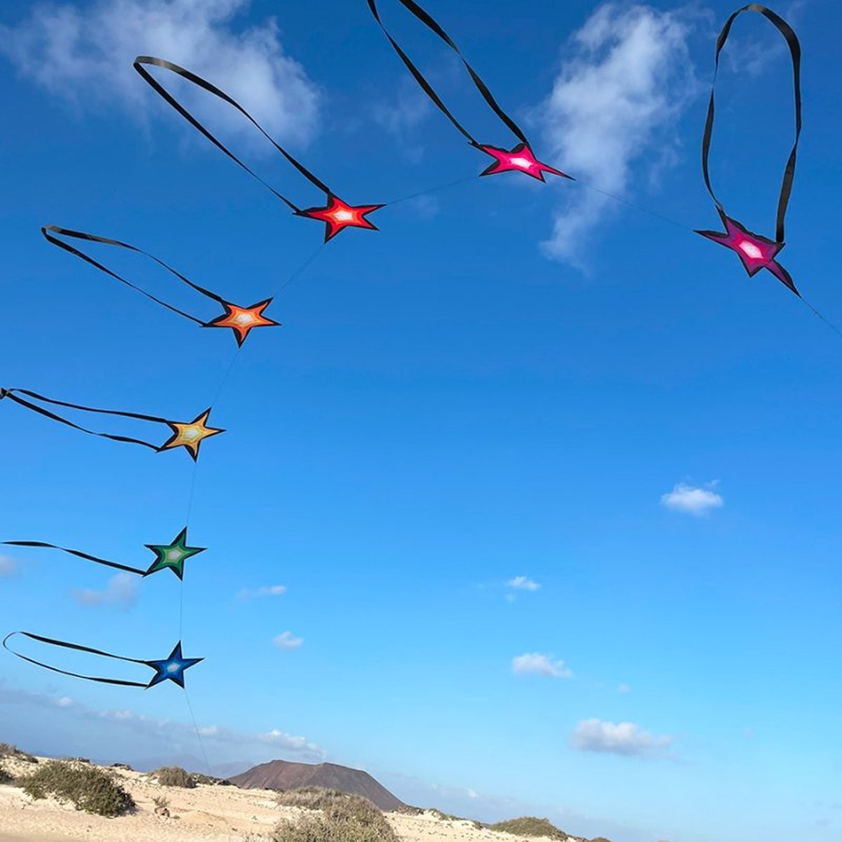 Eenlijnsvlieger Spiderkites Southern Stars 30091 Regenboog 70 x 75 cm (12 m)