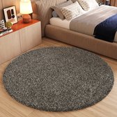 Tapiso Essence Tapis Grijs Poils Longs Shaggy Salon Tapis Taille - 80x80