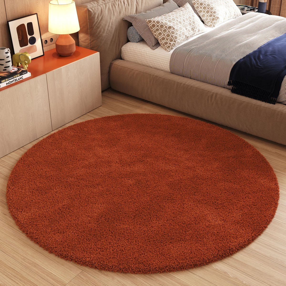 Tapiso Essence Vloerkleed Hoogpolig Shaggy Woonkamer Tapijt Maat- 80x80