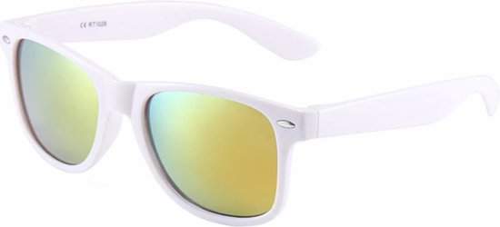 Fako Sunglasses® - Heren Zonnebril - Dames Zonnebril - Classic - UV400 - Wit Frame - Groen Spiegel van Fako Sunglasses® — afbeelding 3