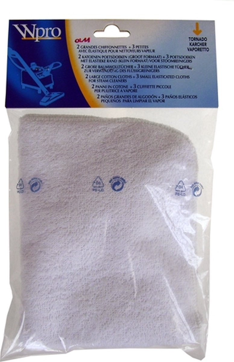 WPRO - Elastisch stoomdoekje 15x15cm (x3) + 29x39,5cm (x2 - 481281728513