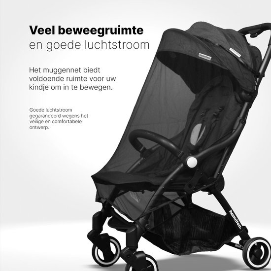 Hamilton by Yoop Buggy Muggennet - Kinderwagen Klamboe - Anti- Wespen, Muggen en Vliegennet voor Wandelwagen van Hamilton — afbeelding 4