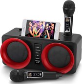 ALPOWL Karaoke Machine - Draagbare Bluetooth Speaker met 2 UHF Draadloze Microfoons