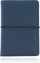 Paspoort Cover met elastiek - PU Leer Donker Blauw