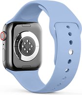 Zachte Siliconen Sport Band S/M - Blauw - Geschikt voor Apple Watch 42mm - 44mm - 45mm - 49mm - Waterproof smartwatchband voor iWatch series Ultra 9 8 7 6 5 4 3 2 1 SE grote modellen