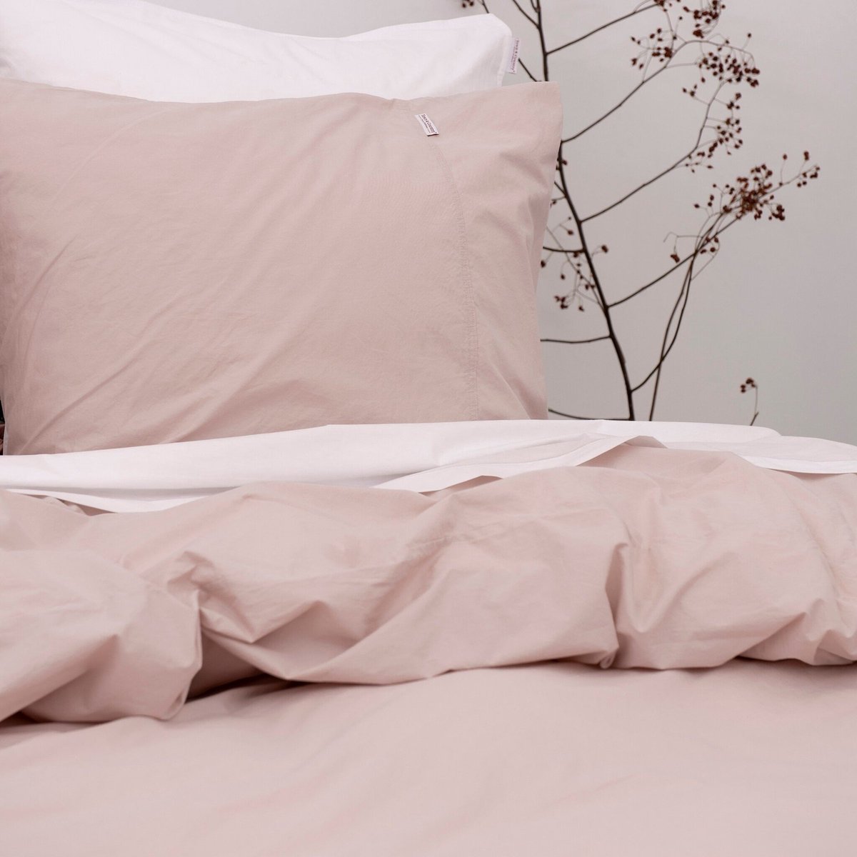 Dekbedovertrek Town&Country Austin Washed Pink Percal-240 x 200 / 220 cm | Lits-Jumeaux