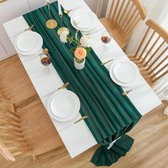 Tafelkleed, tafelloper, van chiffon, tafeldecoratie, wasbaar, 70 x 300 cm, groen