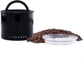 Airscape Récipient à café en acier inoxydable – Récipient de stockage des aliments – Couvercle hermétique breveté – Préserve la fraîcheur des aliments par excès d'air (petit, noir)