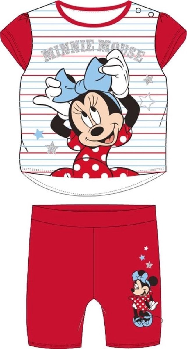 Minnie Mouse pyjama - maat 68 - Disney shortama - rood