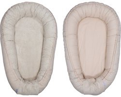 MamaLoes Velours Rib Beige Omkeerbaar Babynest ML020121