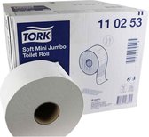 Tork Zacht Mini Jumbo Toiletpapier Premium, 2-laags, wit T2, 170mtr/10cm (110253)- 2 x 12 rollen voordeelverpakking
