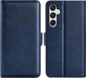 Samsung Galaxy A15 Hoesje - MobyDefend Luxe Wallet Book Case (Sluiting Zijkant) - Blauw - GSM Hoesje - Telefoonhoesje Geschikt Voor Samsung Galaxy A15