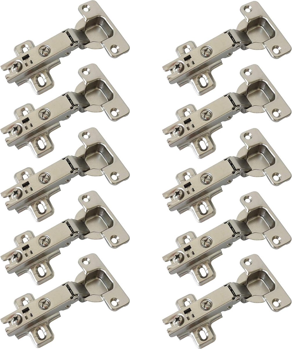 95° Standaard Volledig Opgelegd Scharnieren 35mm met Opschuifmontage voor Keukenkast Kast Kastdeur Scharnier Pak van 10