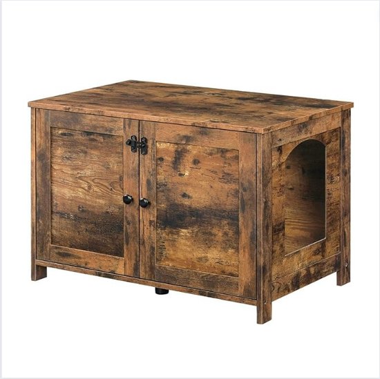 Feandrea Mueble Arenero, Mueble de Caja Arenero para Gatos,con Alfombrilla Rasca