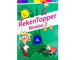 Omslag van RekenTopper niveau 2 [hulpboek]-[rekenvoorbeelden]-[rekentips]-[tafels]-[breuken]-[procenten]-[omtrek]-[korting]-[idee]-[rekenexamen]-[uitgeverij-idee]