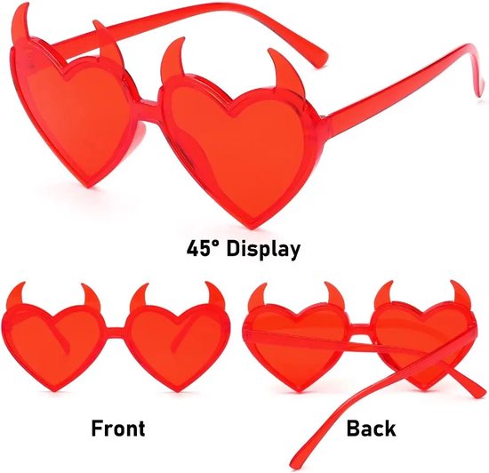 T.O.M.- Zonnebril Hart Duivelsoortjes - Halloween decoratie- Carnaval bril- Halloween bril- Festival bril- Zonnebril- Unisex bril- Grappige bril- Verkleedkleding van T.O.M. — afbeelding 2