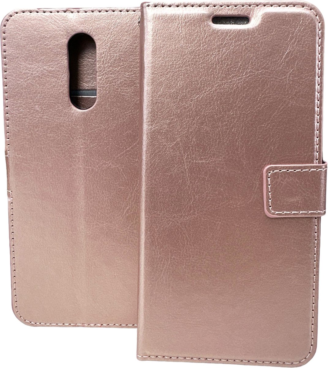 Bookcase Geschikt voor: Nokia 3.2 - Rose Goud - portemonnee hoesje