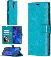 Bookcase Geschikt voor: Xiaomi Redmi 9 - Turquoise - portemonee hoesje
