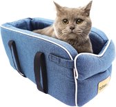 Autostoel voor honden en katten klein formaat reishangmat voor huisdieren - stoelverhoging kat/hond blauw - hoogwaardige kwaliteit - comfortabel en veilig 001