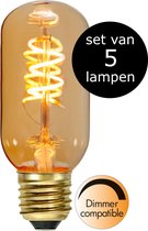 Star Trading - 5-Pack | LED - Staaflamp - E27 - 2.8W - Super Warm Wit - 2200K - Dimbaar