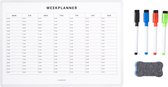 Planbooks - Planificateur hebdomadaire magnétique - Planificateur hebdomadaire de tableau blanc - Tableau de planification - Planificateur familial - A4 - Y compris les Marqueurs et la gomme