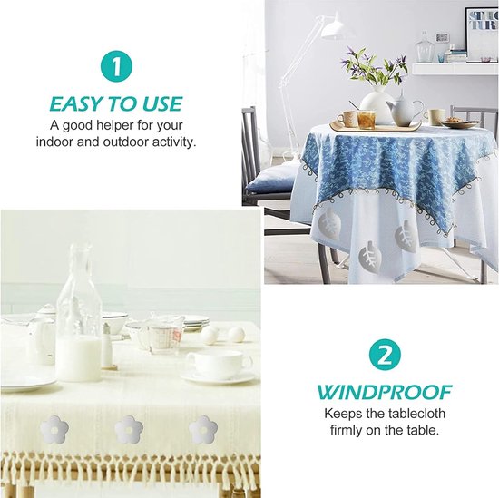 Lot De 8 Poids De Nappe Avec Aimants - Acier Inoxydable, Attaches Magnétiques Pour Table Extérieure, Pique-Nique, Fêtes