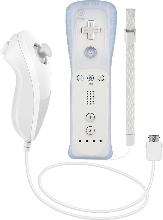 Motion plus controller + Nunchuk Voor Nintendo Wii en Wii U Wit