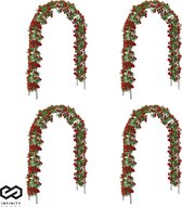 Infinity Goods - Set de 4 Arcs pour roses - Arches de jardin - Aide aux vrilles - Arches à fleurs - Pour plantes grimpantes - Métal - 240 x 140 x 38 cm chacune - Zwart