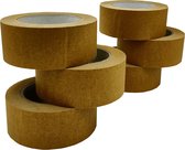 Ruban d'emballage DULA - Papier - 50 mm x 50 m - 6 rouleaux - Ruban de papier - Marron - Ruban adhésif en papier