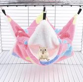 Hangmat om op te hangen voor kleine dieren, dubbele laag, voor fretten, ratten, suikerpot en andere kleine dieren, roze