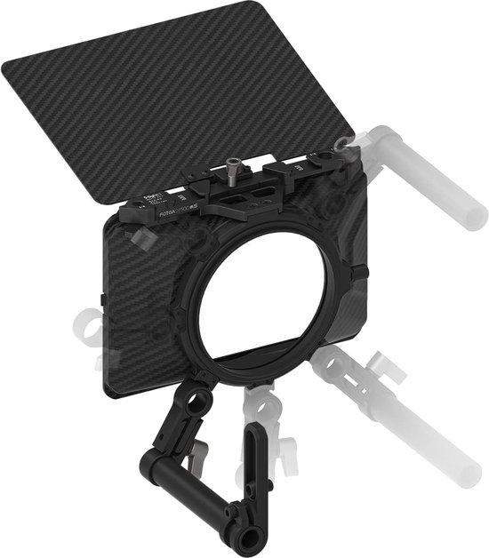 Hersmay Mini Matte Box - Lichtgewicht Koolstofvezel Matte Box voor DSLR en Spiegelloze Camera's