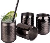 4 tasses à cocktail, 7,5 cm, H : 10,5 cm, 350 ml, tasse en acier inoxydable, coffret cadeau inclus, lot de 4, aspect bronze