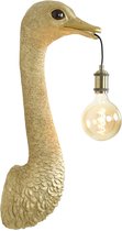 LM-Collection Struisvogel Wandlamp - 15x18x57cm - E27 - Goud - Kunststof - muurlamp slaapkamer, muurlamp woonkamer, muurlamp binnen, wandlamp badkamer, wandlamp binnen woonkamer, wandlamp binnen, wandlampen
