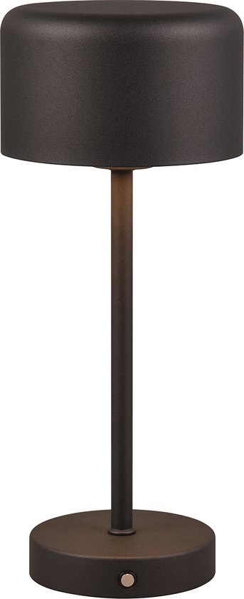 LED Tafellamp met Opbaadbare Batterijen - Trion Elf - 1.5W - Warm Wit 3000K - Mat Zwart- Metaal