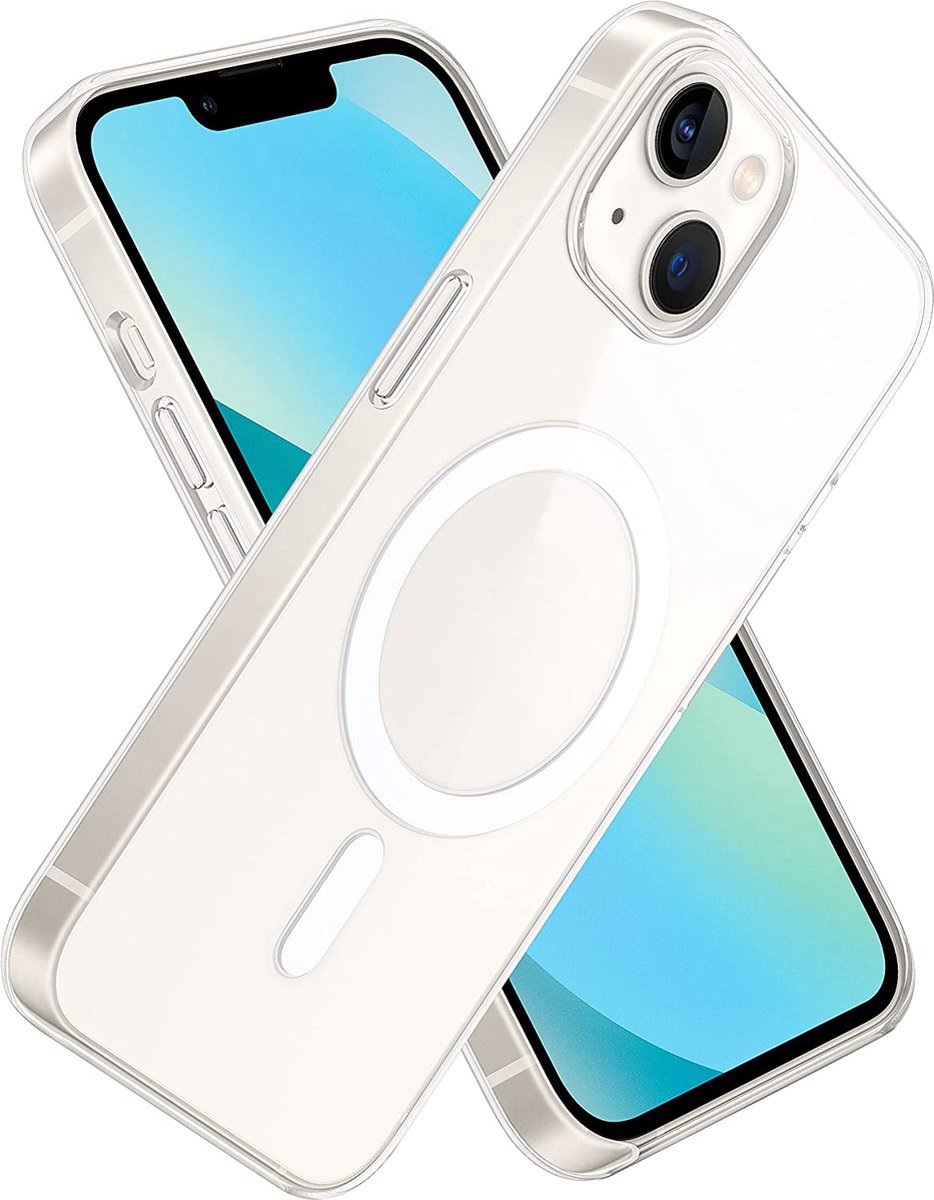 Telefoonhoesje - Geschikt voor iPhone 12 Hoesje - Magnetisch - Transparant - Military Grade - Transparant