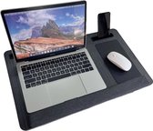 Avalux - Laptopkussen - Laptoptafel met Kussen - Laptophouder - Schootkussen - Schoottafel - Bedtafel - Laptray - Laptopstandaard - Hout Patroon - Zwart