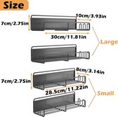 Set van 4 magnetische kruidenrekken, organizer, koelkast, magneet, kruidenrek, ruimtebesparend voor koelkast en magnetron, zwart