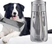 Drinkfles voor honden, onderweg, 550 ml, waterfles, hond, opvouwbaar, draagbare hondenwaterfles, BPA-vrij, lekdichte draagbare waterfles voor huisdieren, voor wandelen, reizen en kamperen
