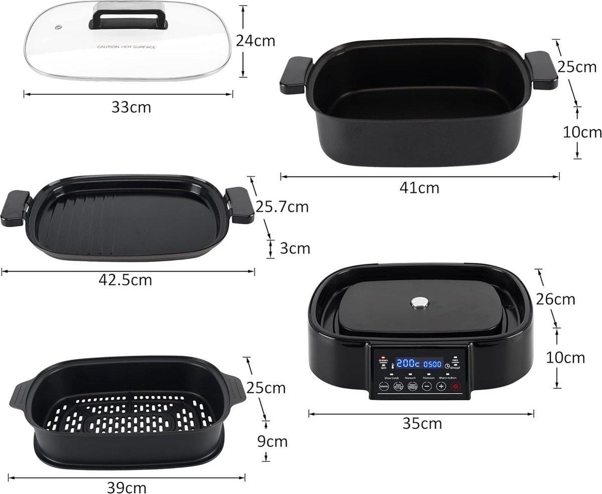 2-in-1 Multikoker - Multicooker - Grillen - Koken - afbeelding 2