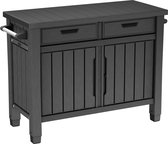 Table barbecue Keter Unity XL avec tiroirs - 207L - 134x51,7x89,6cm - Anthracite