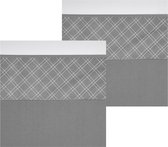 Drap de berceau Meyco Bébé Double Diamond - paquet de 2 - gris - 100x150cm