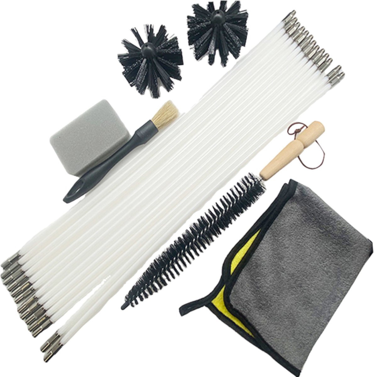Goedkoopste Schoorsteenborstel - 8 meter - Diameter 10 cm - Schoorsteenveeg set - Borstelset voor Boormachine - Schoorsteenveger