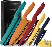 11 delige messen set – keukenmessen set – messen set voor keuken – mes met schede – regenboog messen set – kleurrijke messen set